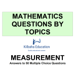 MQBT10 - Measurement - 50 Multiple Choice Questions