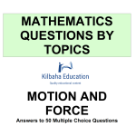 MQBT11 - Motion and Force - 50 Multiple Choice Questions