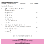 MQBT12 - Probability - 20 Extended Answer Questions