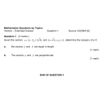 MQBT13 - Vectors - 20 Extended Answer Questions