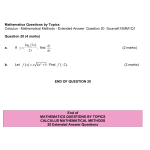 MQBT1 - Calculus Maths Methods - 20 Extended Answer Questions