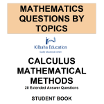 MQBT1 - Calculus Maths Methods - 20 Extended Answer Questions