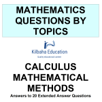 MQBT1 - Calculus Maths Methods - 20 Extended Answer Questions