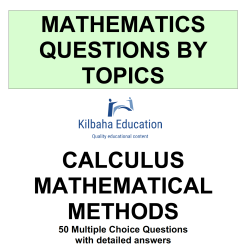 MQBT1 - Calculus Maths Methods - 50 Multiple Choice Questions