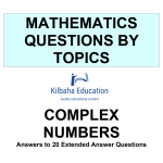 MQBT2 - Complex Numbers - 20 Extended Answer Questions