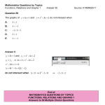 MQBT6 - Functions and Relations 1 - 50 Multiple Choice Questions