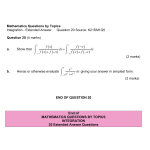 MQBT9 - Integration - 20 Extended Answer Questions