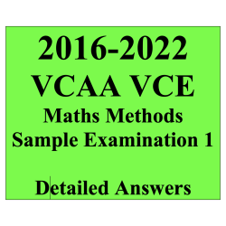 2016-2022 VCAA VCE Maths Methods Sample Exam 1 - Detailed Answers