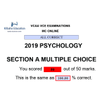 VCAA MC Online 2019 Psychology
