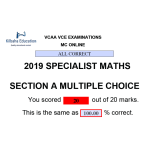 VCAA MC Online 2019 Specialist Mathematics