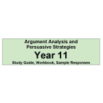 Argument Analysis and Persuasive Strategies Year 11