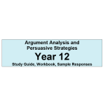 Argument Analysis and Persuasive Strategies Year 12