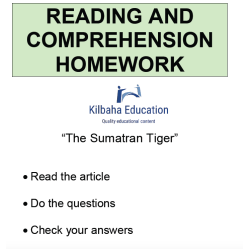 Reading - The Sumatran Tiger