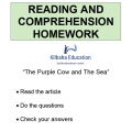 Reading - The Purple Cow and The Sea