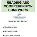 Reading - Australia's parliament
