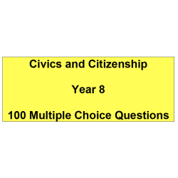 Multiple choice questions - Civics and Citizenship Year 8